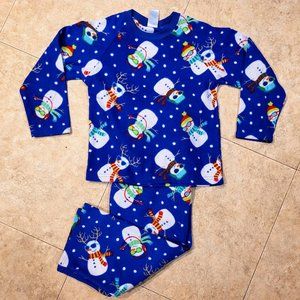 2 piece Snowmen with Antlers Flannel Pajamas. sz 5/6